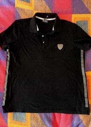 Футболка поло чёрная оригинал emporio armani