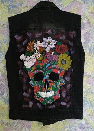 Santa muerte жилетка handmade1 фото