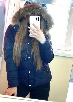 Пуховая куртка bershka / зимняя куртка бершка / демисезонная куртка с капюшоном / теплая куртка на пуху / спортивная куртка