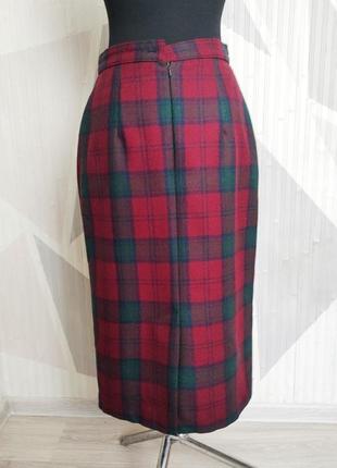 Клетчатая классическая юбка шерсть винтаж edinburgh woolen mill3 фото