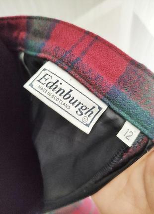 Клетчатая классическая юбка шерсть винтаж edinburgh woolen mill4 фото