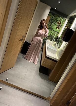 Сукня максі на запах мерехтливої кольору cher'17