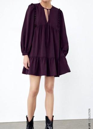 Сукня вільного крою міні плаття zara вільного крою ярусне міні