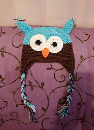 Шапочка вязаная "сова"