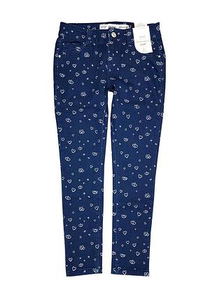 Синие джинсы скинни в сердечки на девочек 140, 164 р., denim co primark
