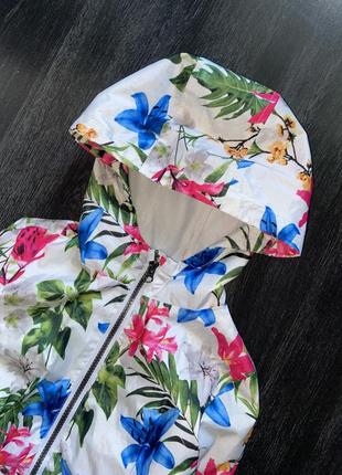 Легкая цветочная куртка, ветровка, парка miss e-vie, 7-8 лет4 фото