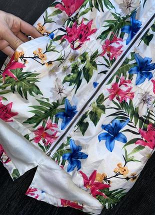 Легкая цветочная куртка, ветровка, парка miss e-vie, 7-8 лет5 фото