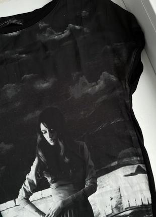 Стильное платье футболка zara с фото принтом размер s зара4 фото