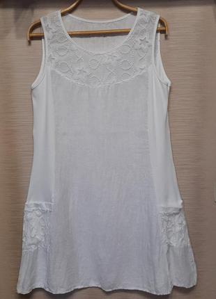 Легкое льняное платье-сарафан, 48-50р.1 фото