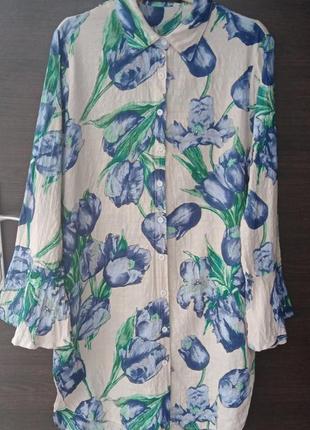 Рубашка-мини платье из хлопка р.м 2