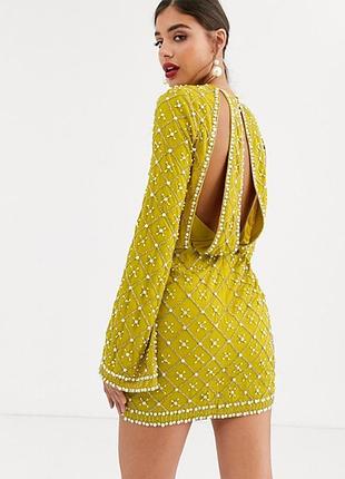 Платье asos с камнями и жемчужинами