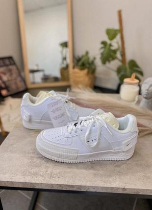 ❤ женские белые кожаные кроссовки  nike air force type 1 full whitе ❤
