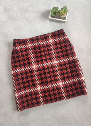 Стильна вовняна спідниця в клітку hallhuber пейслі гусяча лапка