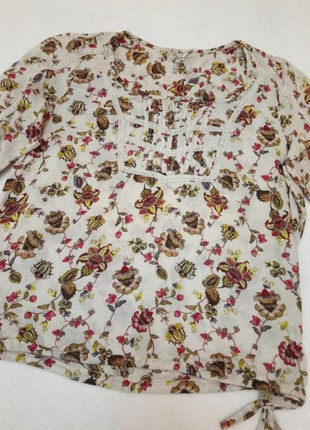 Летняя блуза с цветочным принтом next2 фото