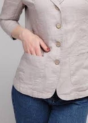 6591 лляний піджак, жакет 🤍🧡🤍👌🌷