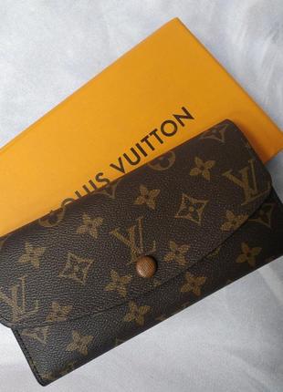 Гаманець з коричневою кнопкою в стилі louis vuitton 🌶