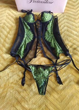 Agent provocateur оригінал комплект корсет набір підв'язки