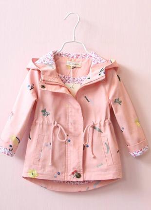 120 парка куртка вітрова на дівчинку девочке розова весняна весенняя2 фото