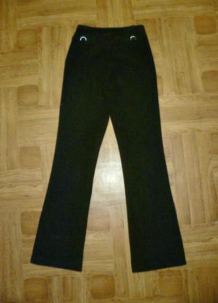 Теплые штаны осень-весна черные,офисный стиль,маленький размер или на подростка5 фото