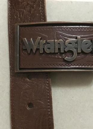 Ремень пояс wrangler цвет коричневый натур.кожа