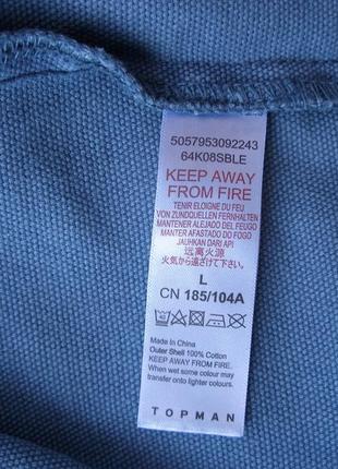 Современная джинсовая хлопковая куртка worker jacket от topman р. l7 фото