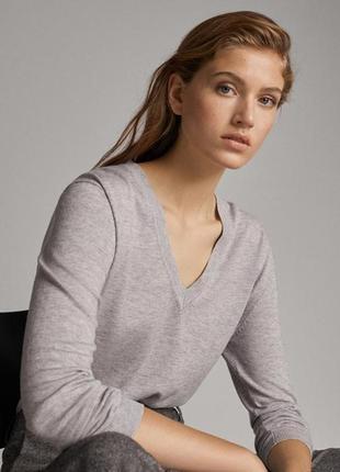 Свитер из шерсти и шелка massimo dutti pp xs