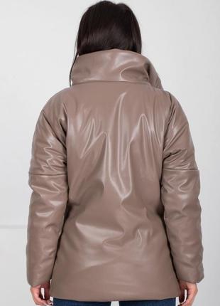 Женская куртка из эко-кожи демисезон весна без капюшона2 фото