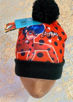 Демисезонная шапка для девочки на подкладке с любимыми героями  леди баг disney2 фото