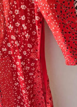 Шикарное миди с буфами, красное платье, винтажный стиль3 фото