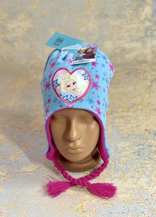 Демісезонна шапка для дівчинки на підкладці з улюбленими героями frozen