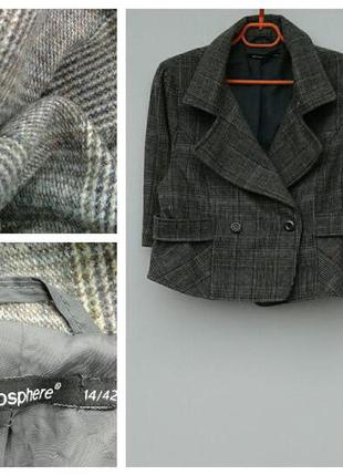 Шерстяной пиджак укорочен-стильный-качественный