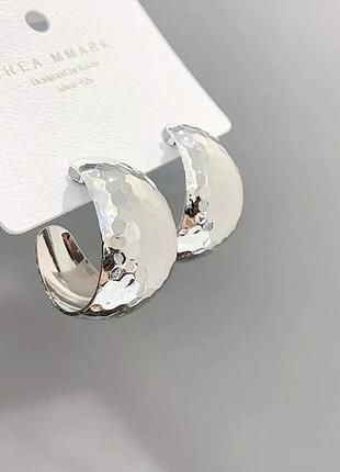 Серьги кольца круглые серебро  сережки срібло круглі8 фото