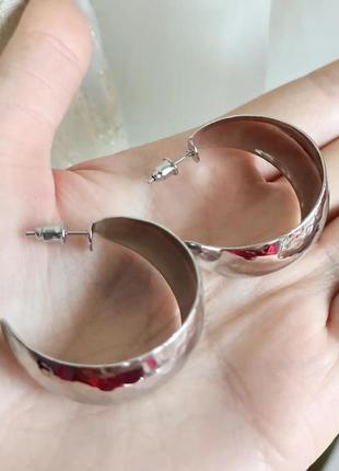 Сережки кільця круглі срібло сережки срібло круглі7 фото