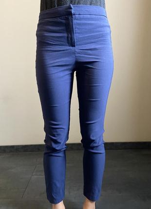 Сині стрейчові офісні брюки кежуал koton