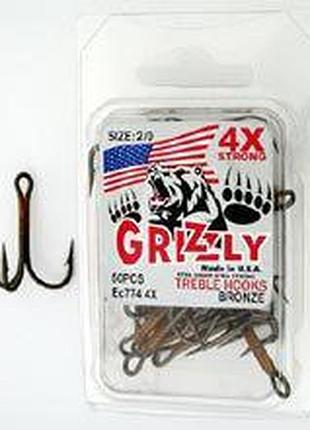 Трійник wizard grizzly usa ec774 №2/0 4x bronze 5шт.