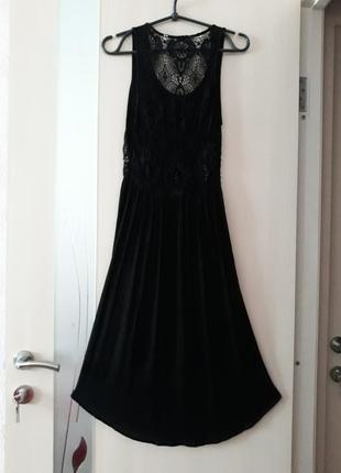 Платье zara черное с ажурной спинкой4 фото