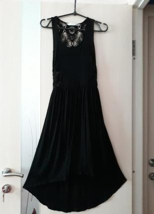 Платье zara черное с ажурной спинкой3 фото