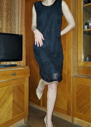 Винтажное вечернее маленькое чёрное платье стеклярус, пайетки, гетсби, чикаго, 20-х, report3 фото