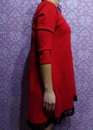 Платье красное трикотаж2 фото