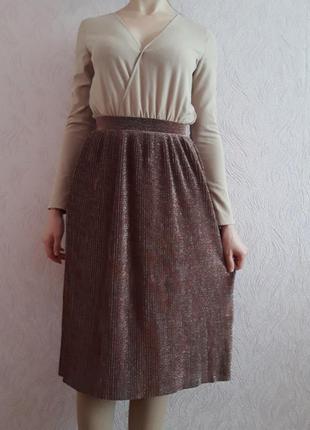 Спідниця-міді плісирована блискуча
