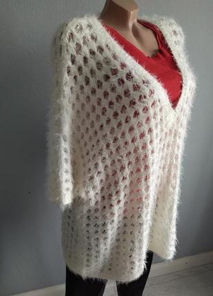 Ажурный пуловер, жилет с v-вырезом.4 фото