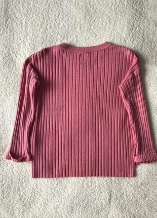 Розовая мягчайшая кофта zara, розовый пуловер. кофта в рубчик3 фото