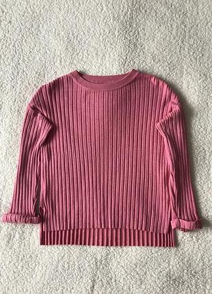 Рожева мягчайшая кофта zara, рожевий пуловер. кофта в рубчик