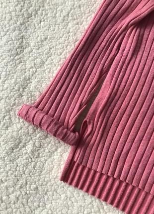 Розовая мягчайшая кофта zara, розовый пуловер. кофта в рубчик5 фото
