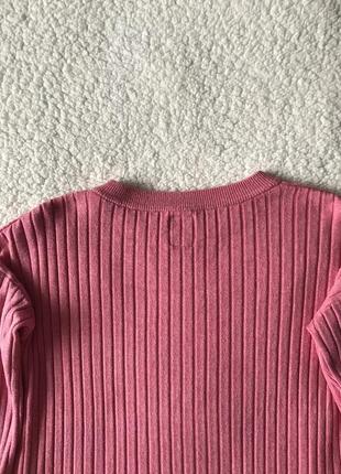 Розовая мягчайшая кофта zara, розовый пуловер. кофта в рубчик6 фото