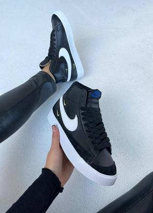 Nike blazer mid ‘77 “metallic swoosh black” женские кроссовки найк