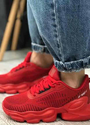 Кроссовки baas 1663-8 женские красные р. 36-41