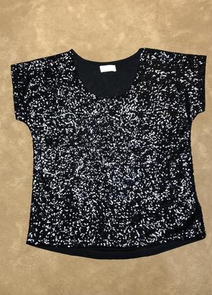 Футболка пайетки сетка, праздничная кофточка.