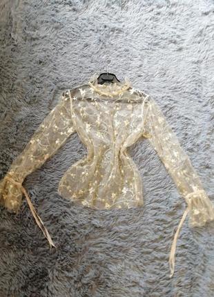 Прозрачная блуза сетка3 фото