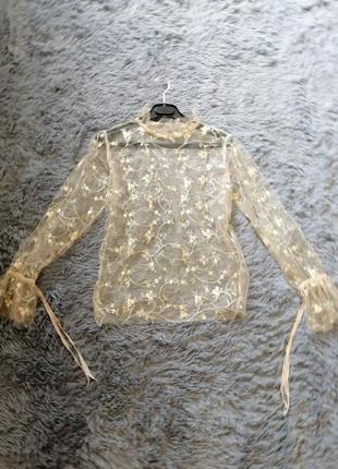 Прозрачная блуза сетка4 фото